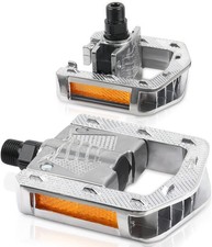 Folding Bike Pedals, Mountain Bike Pedals CNC Aluminum Bicycle Flat Pedals, 9/16