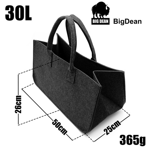3x Filztasche groß in Anthrazit für Kaminholz oder als Shopper verwendbar        - Bild 3 von 6