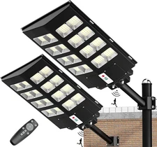 990000000LM 1kW Solar Street Light Motion Sensor Lamp Solar Parking Lot Light US