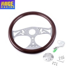 Racing 380mm 15 Classic Wood Grain Deep Dish With Hollow Angel Steering Wheel Racing 380mm 15 Classic Wood Grain Deep Dish With Hollow Angel Steering Wheel