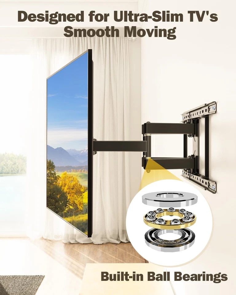 Soporte de pared para TV de movimiento completo listado por UL para la mayoría de los televisores de 42-84", soporte para TV con Premi... Foto 2 de 4