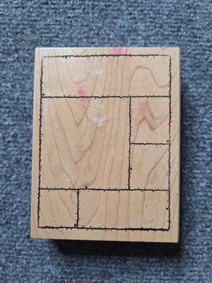 Wood Mounted Large Stamp FRAME PANEL BORDER COLLAGE by Alias Smith Rowe preowned