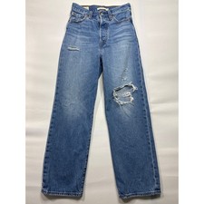 Levi's Women's Ribcage Straight Ankle Blue Denim Jeans - Size 24x27 24x26 