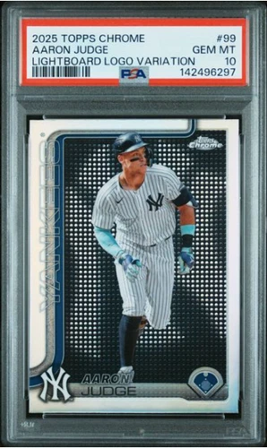 2025 Topps Chrome #99 Aaron Judge Lightboard Logo Refractor PSA 10 Rare Pop 5 🔥