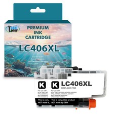 Replacement LC406 LC 406 Black Ink Cartridge compatible for Brother MFC -2 Pack