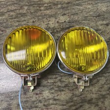Pair Of Vintage Japan Yellow Driving Lamp Fog Light Glass Lens Nos New Pair Of Vintage Japan Yellow Driving Lamp Fog Light Glass Lens Nos New