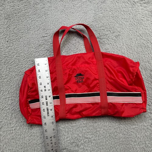 Vintage Pizza Hut Red Lightweight Nylon Duffle Tote Gym Bag 16x10” 1980s - Bild 8 von 8