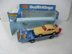 Matchbox Lesney Superkings K-2 Car Transporter- blue with BEIGE Ford Capri, box