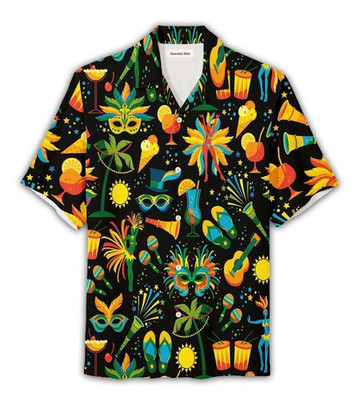 Festival Tropical Mardi Gras Hawaiian Shirt Colorful Carnival Aloha Shirt Unisex