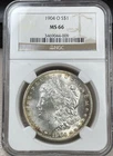 1904-O Morgan Silver Dollar NGC MS66 - Nice Light Edge Toning