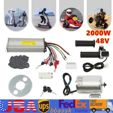 2000W 48V DC Electric Brushless Motor Kit For Electric Scooter E-Bike Go-Cart