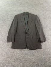 Vintage Burberrys Suit Jacket Mens 42 R Charcoal Wool Striped Sport England