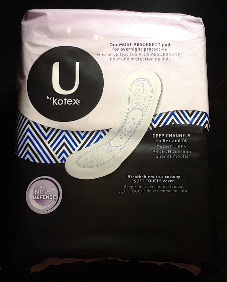 Винтажный 2010 Kotex ночь макси подушечки редкая запечатанная упаковка - большой макси подушечки! - Изображение 2 из 4