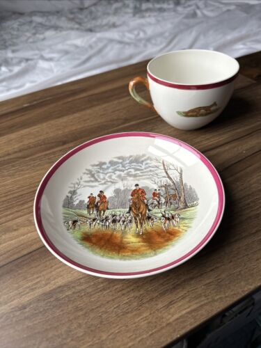 Copeland Spode Cup & Saucer “Homeward” & “Full Cry” Hunting Scenes England - Picture 16 of 16