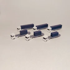 6x Blue ARTICULATED CONTAINER Truck/Lorry Airport GSE Vehicle 1:400 Scale Models