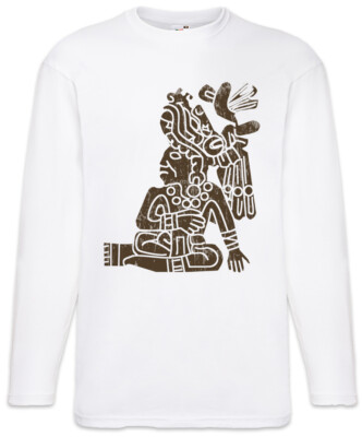 Aztec Man I Langarm T-Shirt Aztecs Empire Tattoo American Indians Tribe Sign Men