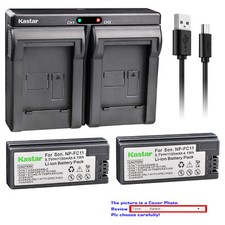 Kastar Battery Dual USB Charger for Sony NP-FC11 NP-FC10 Battery BC-VC10 Charger