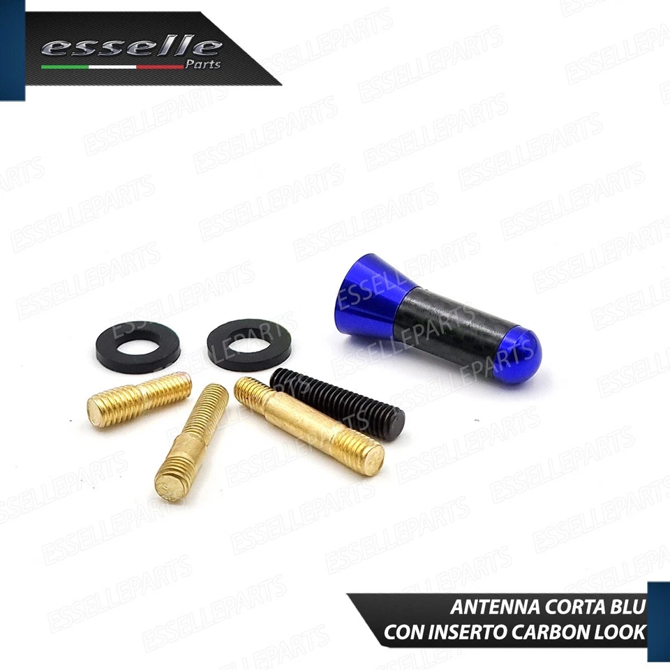 ANTENNA CORTA 3,5 CM BLU FINITURA CARBONIO PER LAND ROVER FREELANDER - Immagine 3 di 4
