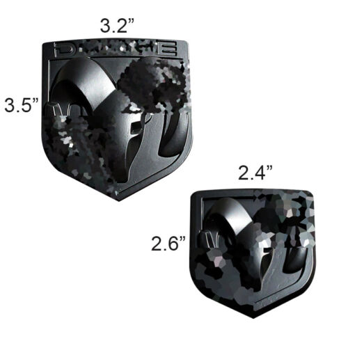 For Dodge Ram 1500 2500 3500 Set Of Front & Rear Head Badge Emblem Black Mopar - Bild 3 von 10