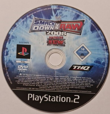 Jeu PS2 Smackdown Vs Raw 2008 - Version U.S. Complète, En Bon état, Pour PlayStation 2