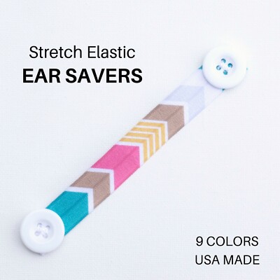 Ear Savers - Headband with Button - Face Mask Extensions - Elastic with Buttons 
