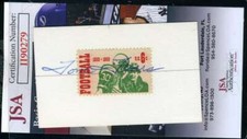 Tom Fears JSA Coa Hand Signed 1969 Football Stamp Display Autograph