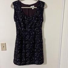 Ann Taylor Loft Dark Purple Sleeveless Casual Dress Women's Size 0 With Pockets