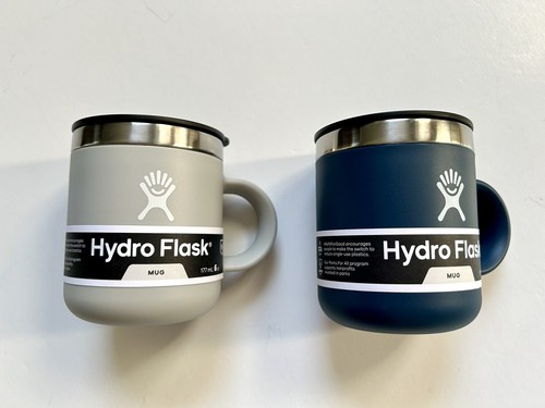 NEW! Hydro Flask SET OF 2 MUGS 6oz w/Lids Double-Wall Insul. Birch & RARE INDIGO - Picture 8 of 24