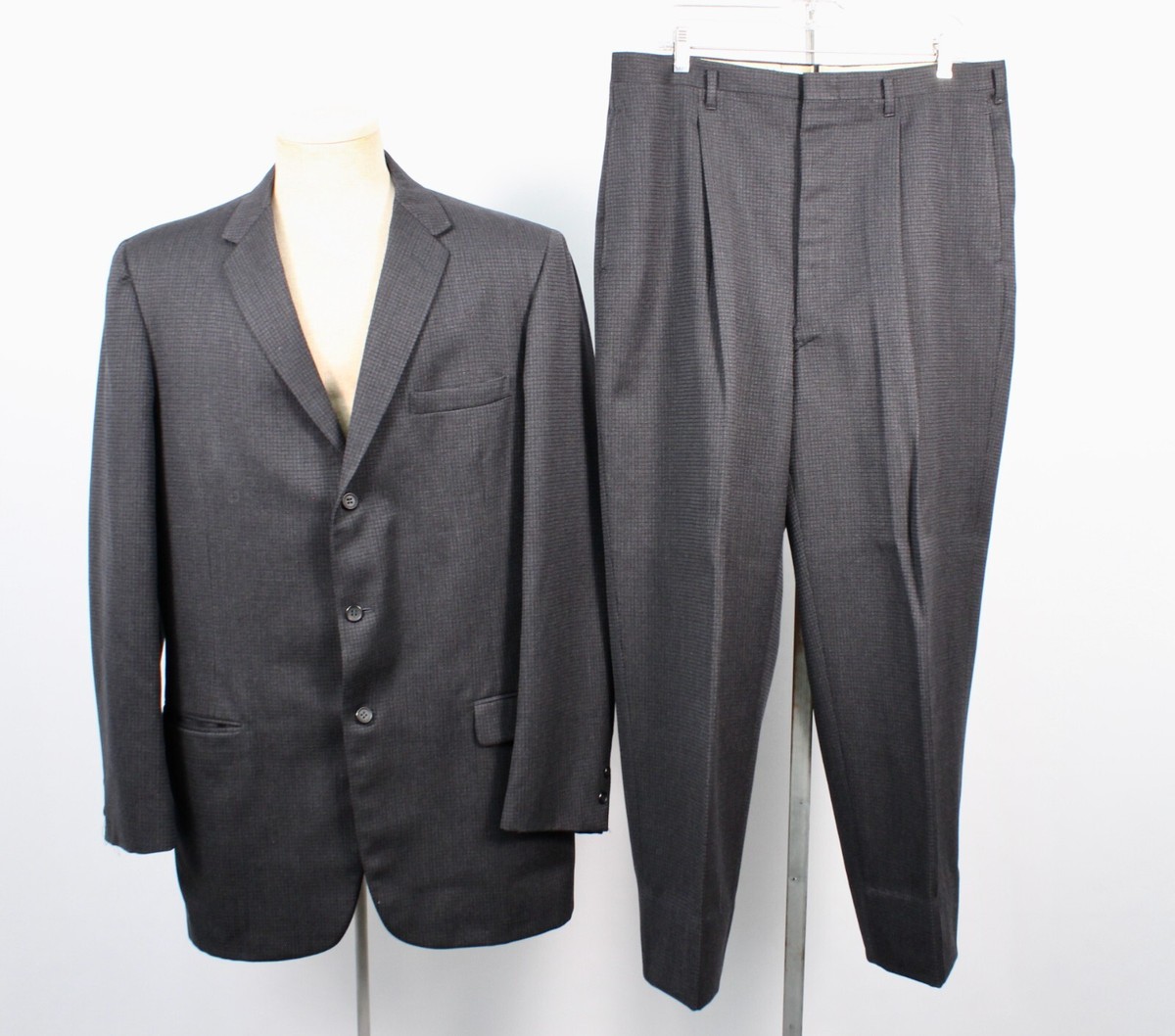 Mens VTG 50s 2 PC Dark Grey 3 Button Suit Suit Sz L 1950s | eBay