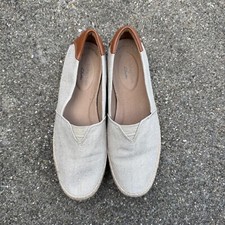 Clarks Danelly Sky Loafer Shoes Women's 7 Natural Textile/Synthetic Slip Ons