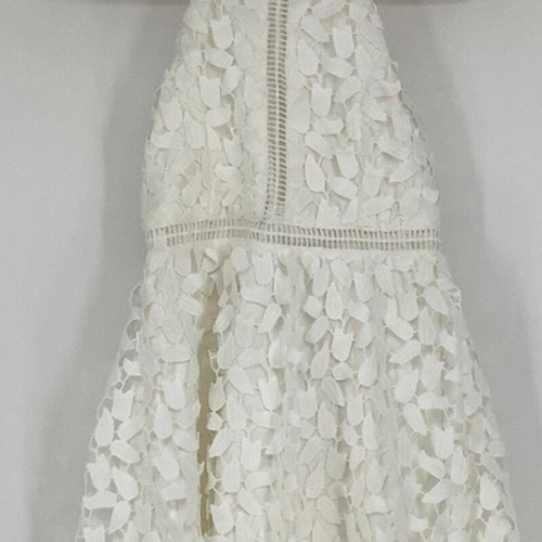 Bardot Junior Size 6X-7 White Gemma Lace Dress Halter Neck Open Back M30-2 - 第 6/11 張圖片