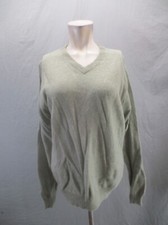 DOCKERS Size L Mens Gray 100 LambsWool V-Neck Stretch Cozy Warm Sweater 831