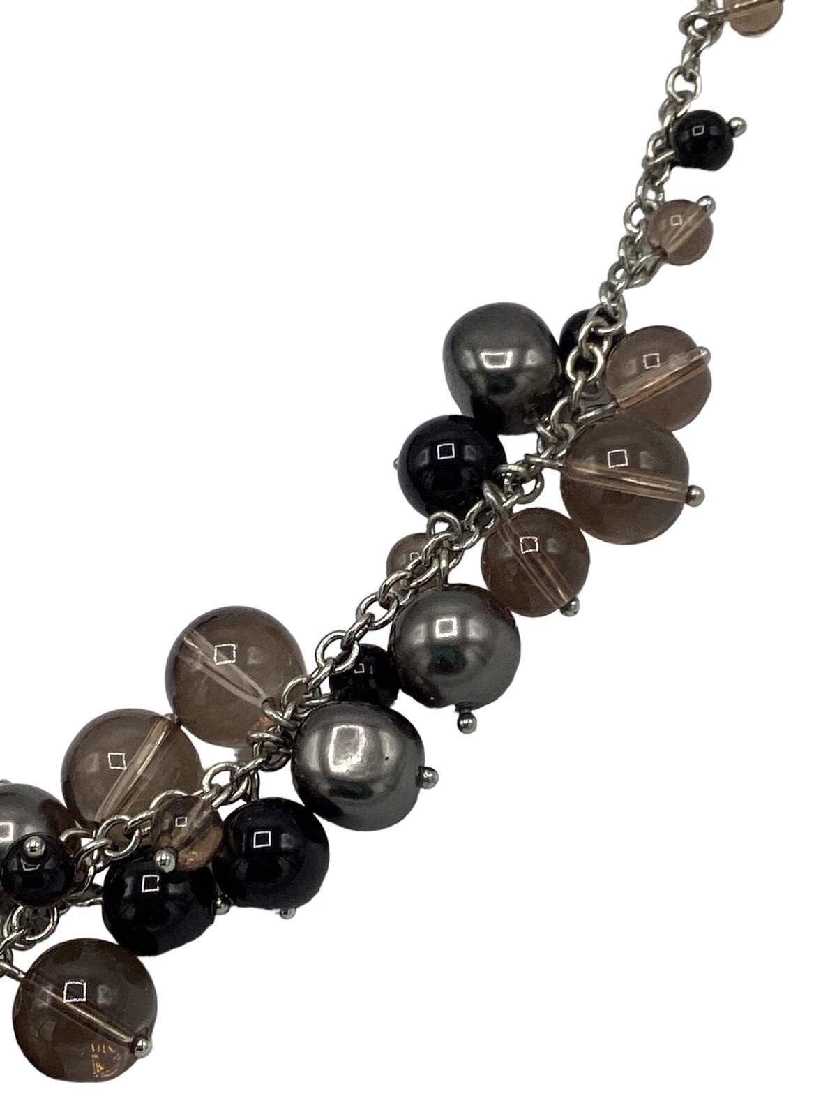 Talbots Gray Translucent Beaded Silver Tone Neckl… - image 3
