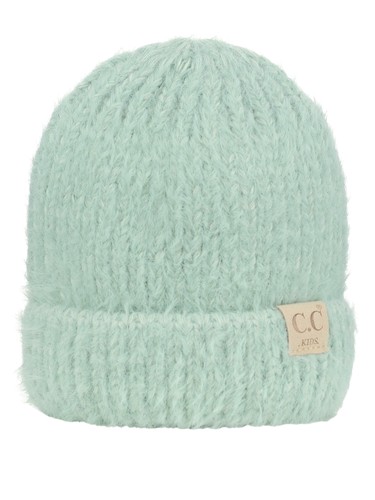 C.C Kids' Children's Soft Warm Fuzzy Two Tone Cuff Beanie Skull Cap - Picture 18 of 28