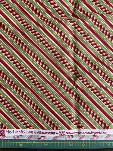 Ho Ho Holiday by Debbie Mumm SSI Hot Cocoa /Stripe Total Over 3 Yards Vintage - Picture 3 of 6