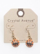 Basketball Earrings 1 1/2" Dangle Sports Team Players Fans Moms Gift New