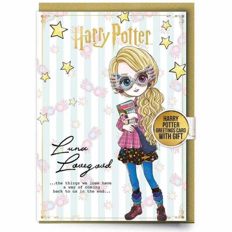 Harry Potter Luna Lovegood Biglietti di Auguri con Spilla Merchandise Ufficiale