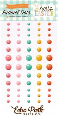 ECHO PARK ''HELLO EASTER'' ENAMEL DOTS PASTELS  60 PCS  SCRAPJACK'S PLACE
