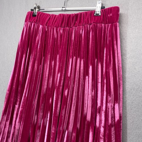 Arula Skirt Womens XLarge Velvet Pleated Midi Pull On Soft Stretchy - Picture 2 of 12