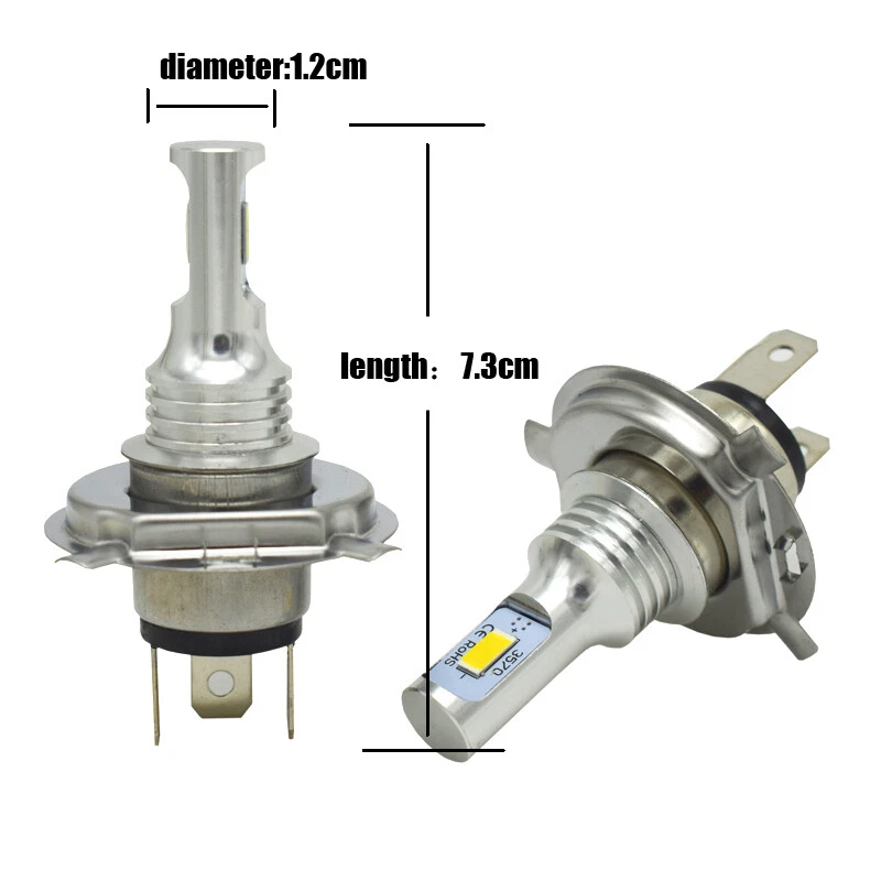 For Yamaha WR250F 2001-2006 2015-2017 100W H4 9003 HS1 LED Headlight Bulbs 8000K - Изображение 2 из 4