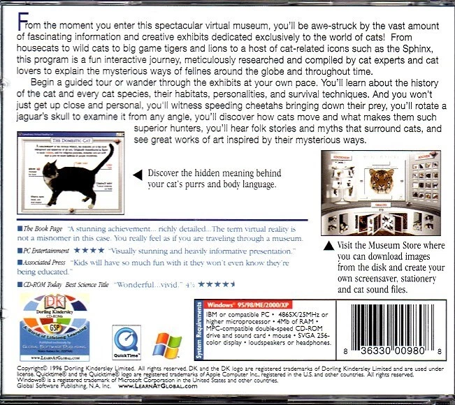 Eyewitness Virtual Reality: Cats CD-ROM for Windows - NEW in Jewel Case - Image 2 of 2