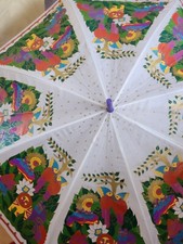 AUTHENTIC Laurel Burch Stick Umbrella Secret Jungle Zoo Cat Tiger Lion Cockatoo