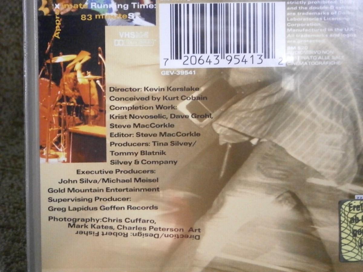 ニルヴァーナ ライブ!トゥナイト! 中古VHSビデオ　NIRVARNA LIVE NIRVANA SOLD OUT LIVE TONIGHT VHS Tape New GEFFEN Home Video