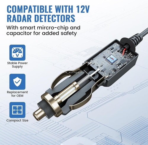For Whistler Z-19r Z-11r Radar Detector Car Charger Power Cord DC 3.5 Jack 6.5ft - Picture 6 of 8