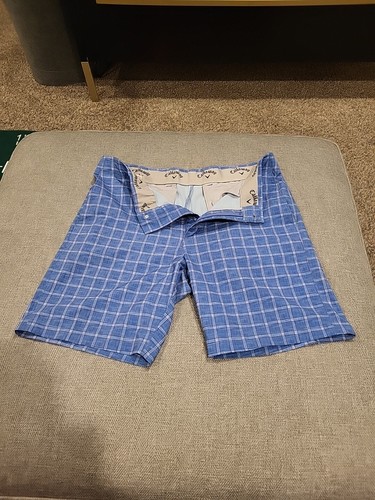 Callaway Opti-Dri Stretch Amparo Blue Plaid Athleisure Golf Shorts 34
