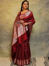 TRADITIONAL PARTY WEAR SOFT SILK INDIAN WEDDING WEAR KANJEEVARAM SAREE SARI