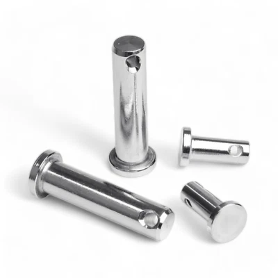 DH & JS TRADING Clevis Pin Bright Zinc Plated Steel - All sizes 3/16" 1/4" 5/16" 3/8"M6 M8 M10