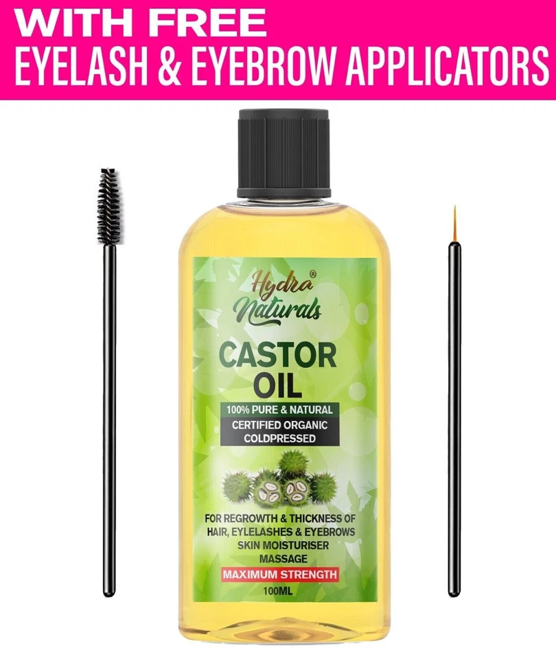 100% Cold Pressed Pure Castor Oil for Hair, Skin, Nails, Body 100ml