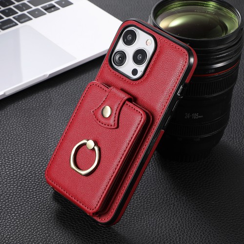 Funda tipo billetera con soporte de anillo bandolera para iPhone 16 Pro Max 15 14 - Imagen 38 de 48
