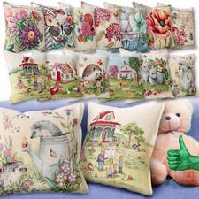 Kissenhülle Kissenbezug Dekokissen Zierkissen Gobelin Tiere/Blumen Dekoratiion